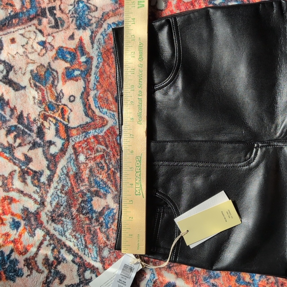 Wilfred Melina Cropped Faux Leather Pants 4 Black Noir - Picture 6 of 9